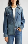 NILI LOTAN TRAVIS LONG SLEEVE CHAMBRAY SHIRT