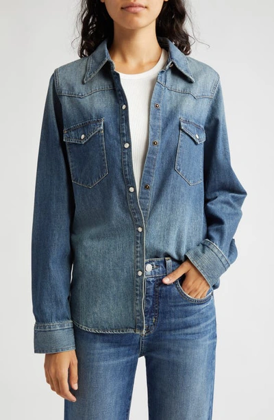 Nili Lotan Travis Denim Shirt In Light Wash