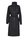 Burberry Ekd Print Belted Parka In Black