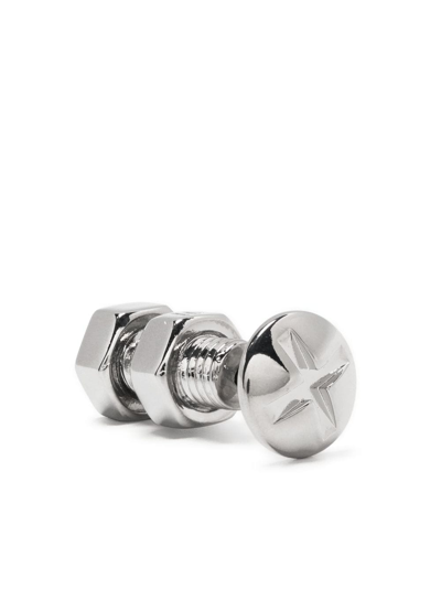 Maison Margiela Screw-shaped Barbell Earring In Silver