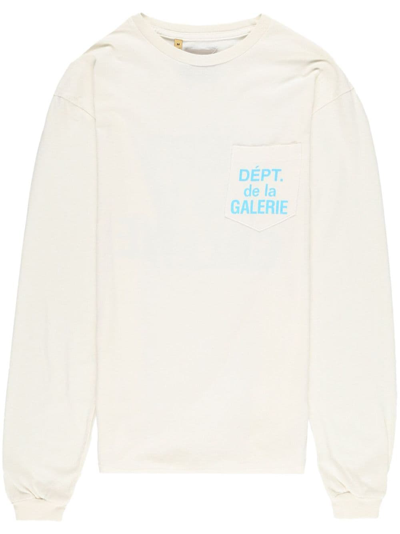 Gallery Dept. Logo-print Long-sleeve T-shirt In Cream