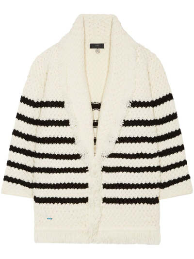 Alanui The Mariner Striped Chunky-knit Cardigan In Neutrals
