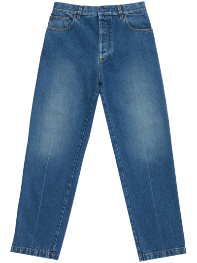 Marcelo Burlon County Of Milan Dark-wash Straight-leg Jeans In Blue