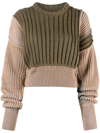 MM6 MAISON MARGIELA PATCHWORK CHUNKY RIBBED-KNIT JUMPER