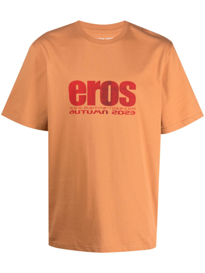 Martine Rose Eros Graphic-print Cotton T-shirt In Terracotta Eros Text