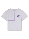 Palm Angels Animalier Logo-print Cotton T-shirt In Purple