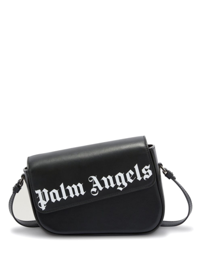 Palm Angels Crash Logo-print Shoulder Bag In Black