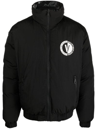 Versace Jeans Couture Reversible Padded Jacket In Black