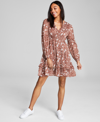 AND NOW THIS WOMEN'S FLORAL FIT & FLARE RUFFLE DRESS