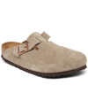 BIRKENSTOCK MEN'S BOSTON SOFT FOOTBED SUEDE LEATHER CLOGS FROM FINISH LINE