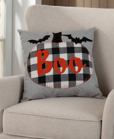 Arlee Home Fashions Halloween Boo Decorative Pillow, 18" X 18" In Grey