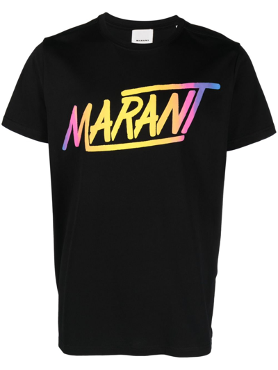 Isabel Marant Logo-print Organic Cotton T-shirt In Black