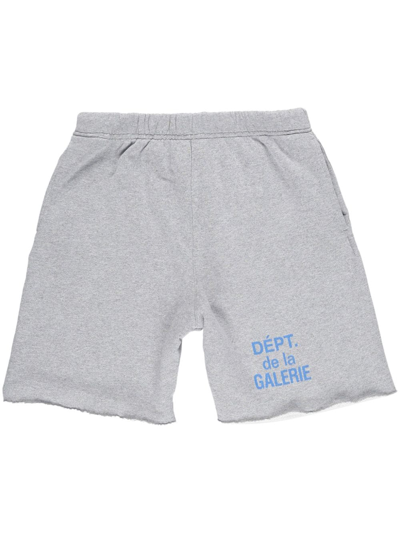 Gallery Dept. Logo-print Cotton Shorts In H. Grey