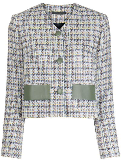 Paul Smith Button-up Tweed Jacket In Blues