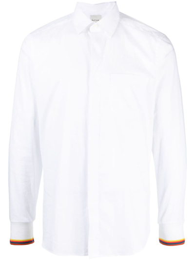 Paul Smith Rainbow Stripe-detail Shirt In White