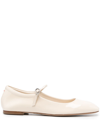 Aeyde Maryjane Leather Ballerina Shoes In Neutrals