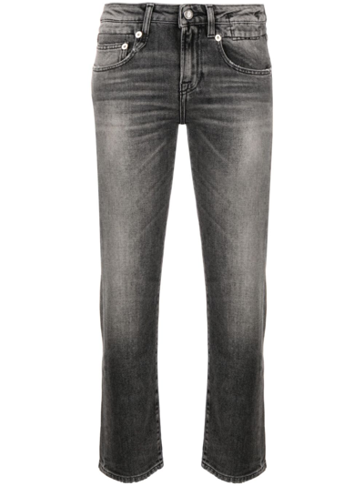 R13 Mid-rise Cropped Jeans In Grey