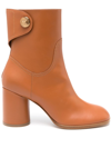 Casadei Cleo Leather - Woman Ankle Boots Walnut 39 In Brown