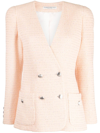 Alessandra Rich Sequinned Tweed Blazer In Pink