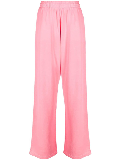 Mainless Distressed Cotton Track Trousers In Pink