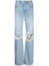 MAINLESS RIPPED MID-RISE JEANS