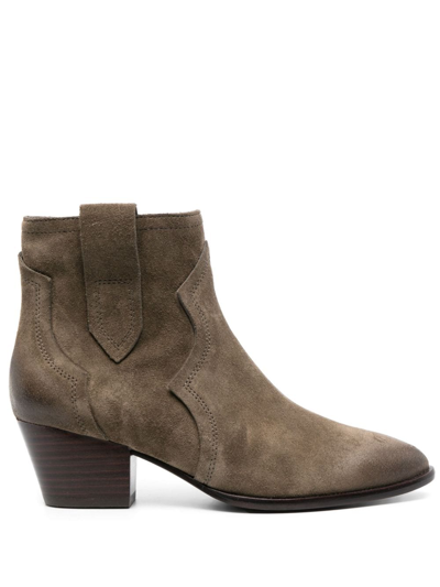 Ash Hurricane 55mm Panelled Suede Boots In Brown