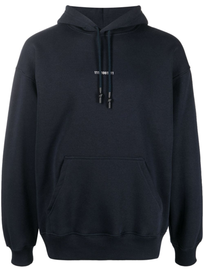 Société Anonyme Logo-embroidered Drawstring Hoodie In Blue