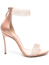Casadei Cappa Blade Twenties - Woman Sandals Powder And Crystal 37 In Neutrals