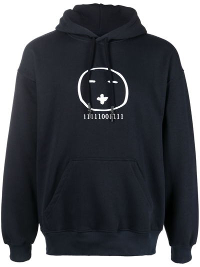 Société Anonyme Graphic-print Drawstring Hoodie In Blue