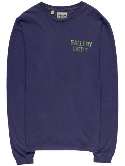 Gallery Dept. Logo-print Long-sleeve T-shirt In Navy