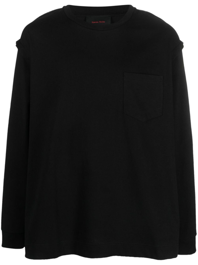 Simone Rocha Patchwork-design Cotton T-shirt In Black