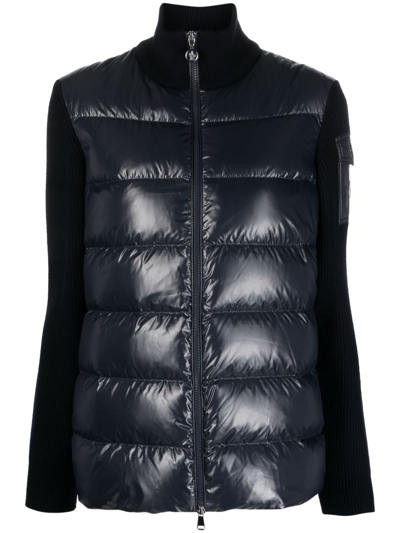 Moncler Panelled Puffer Jacket In Blue | ModeSens