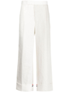 THOM BROWNE TURN-UP LINEN TROUSERS