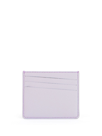 Maison Margiela 4-stitch Leather Cardholder In Purple