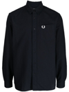 Fred Perry M8501 Button-down Shirt In Cotton Oxford In Blue