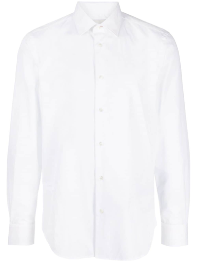Paul Smith Long-sleeved Cotton Shirt In White