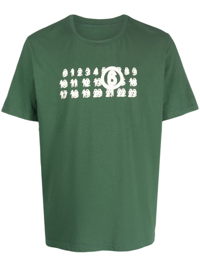 Mm6 Maison Margiela Logo-print Cotton T-shirt In 630 Green