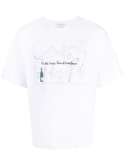 Société Anonyme Illustration-print Cotton T-shirt In White