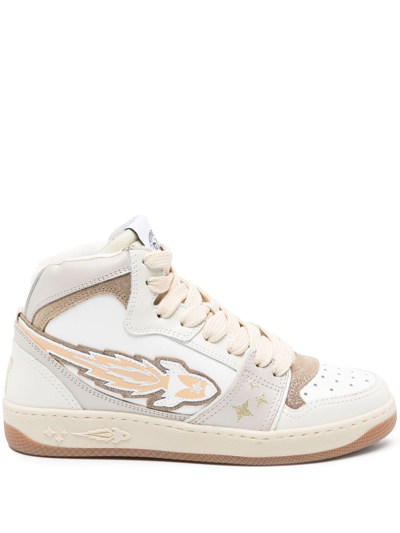 Enterprise Japan Ej Rocket Mid High-top Trainers In White