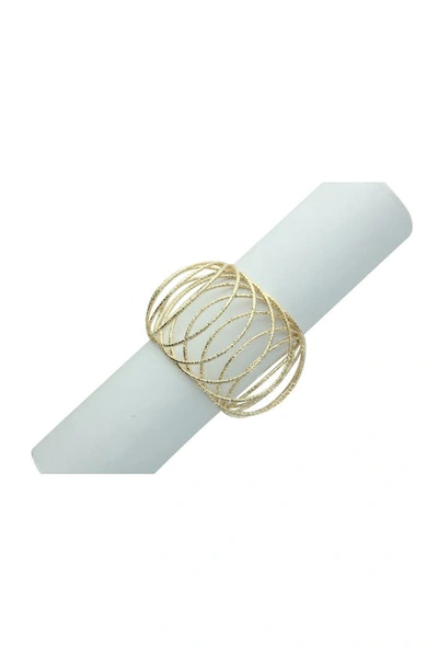 Olivia Welles 14k Gold Plated Noelle Wide Bracelet In Metallic