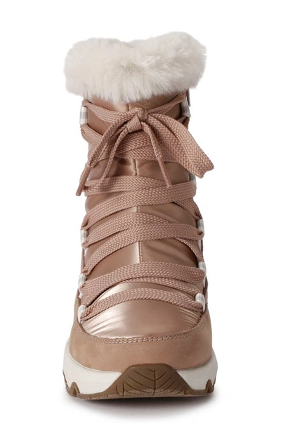 Spyder Camden Faux Fur Trim Waterproof Insulated Boot In Blush Metallic