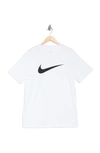 Nike Icon Swoosh Cotton Graphic T-shirt In White/black