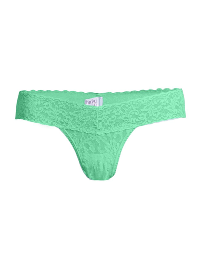 Hanky Panky Signature Lace Low Rise Thong In Retrospective (green)
