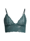 Free People Women's Everyday Lace Longline Bra In Evergreen