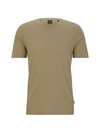 Hugo Boss Cotton-blend T-shirt With Bubble-jacquard Structure In Light Green