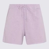 Ganni Drawstring-waist Organic-cotton Shorts In Misty Lilac