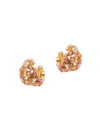 Oscar De La Renta Women's Goldtone & Glass Crystal Domed Earrings In Pink