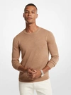 Michael Kors Merino Wool Crew Neck Sweater In Brown