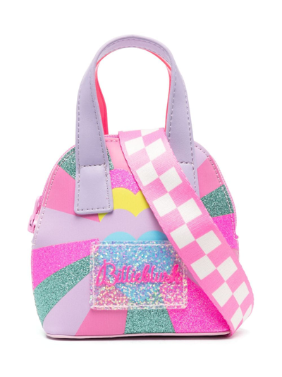 Billieblush Logo-patch Glitter Shoulder Bag In 粉色