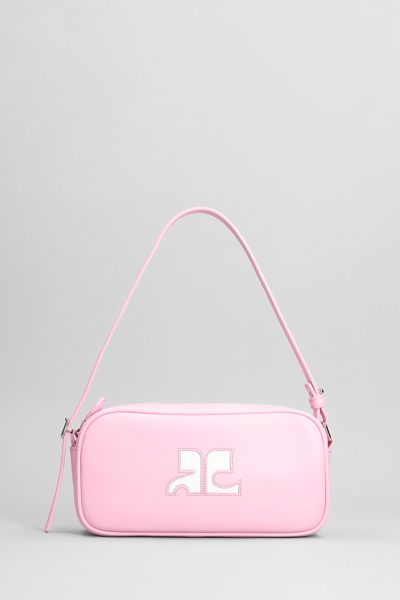 Courrèges Baguette Hand Bag In Rose-pink Leather